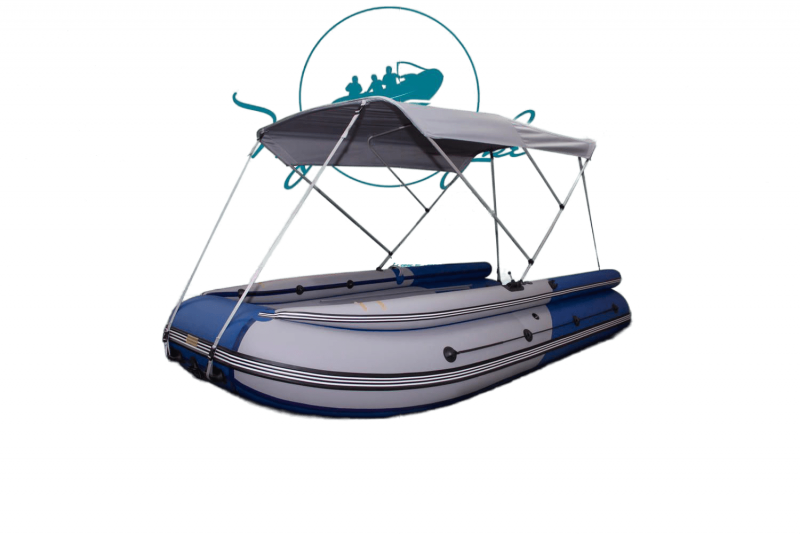 Тент биминитоп для надувных лодок 390-430, серого цвета